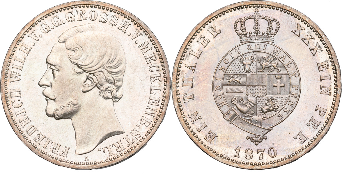 TYSKA STATER / GERMN STATES. MECKLENBURG-STRELITZ. Friedrich Wilhelm (1860-1904).