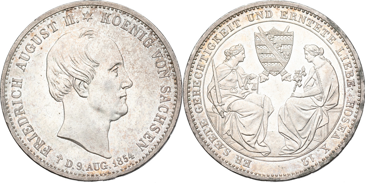TYSKA STATER / GERMN STATES. SACHSEN. Friedrich August II (1836-1854).
