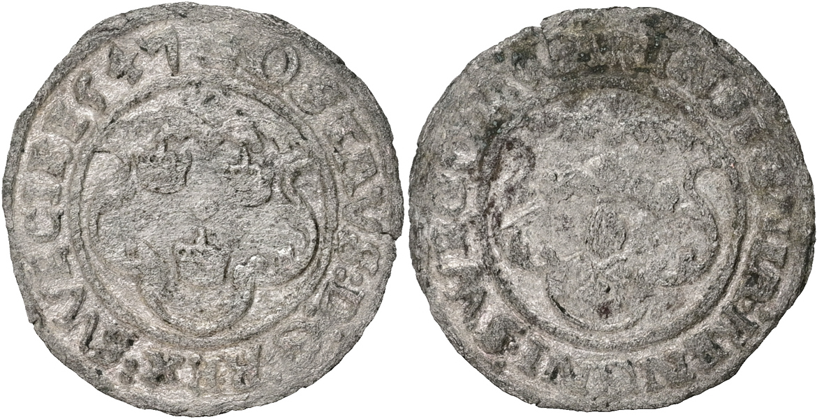 GUSTAV I (1523-1560). 4 penningar 1547