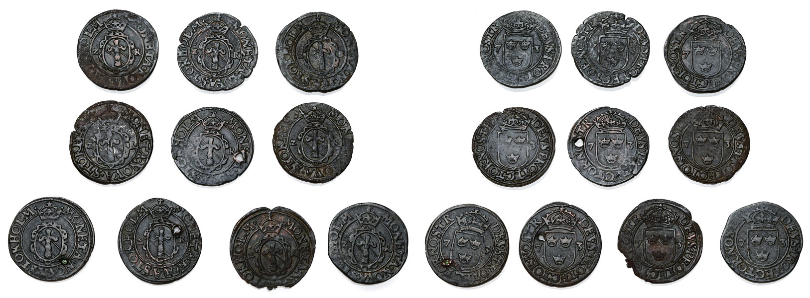 JOHAN III (1568-1592). Lot of 10