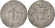 JOHAN III (1568-1592). 1/2 öre 1581