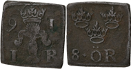 JOHAN III (1568-1592). 8 öre 1591