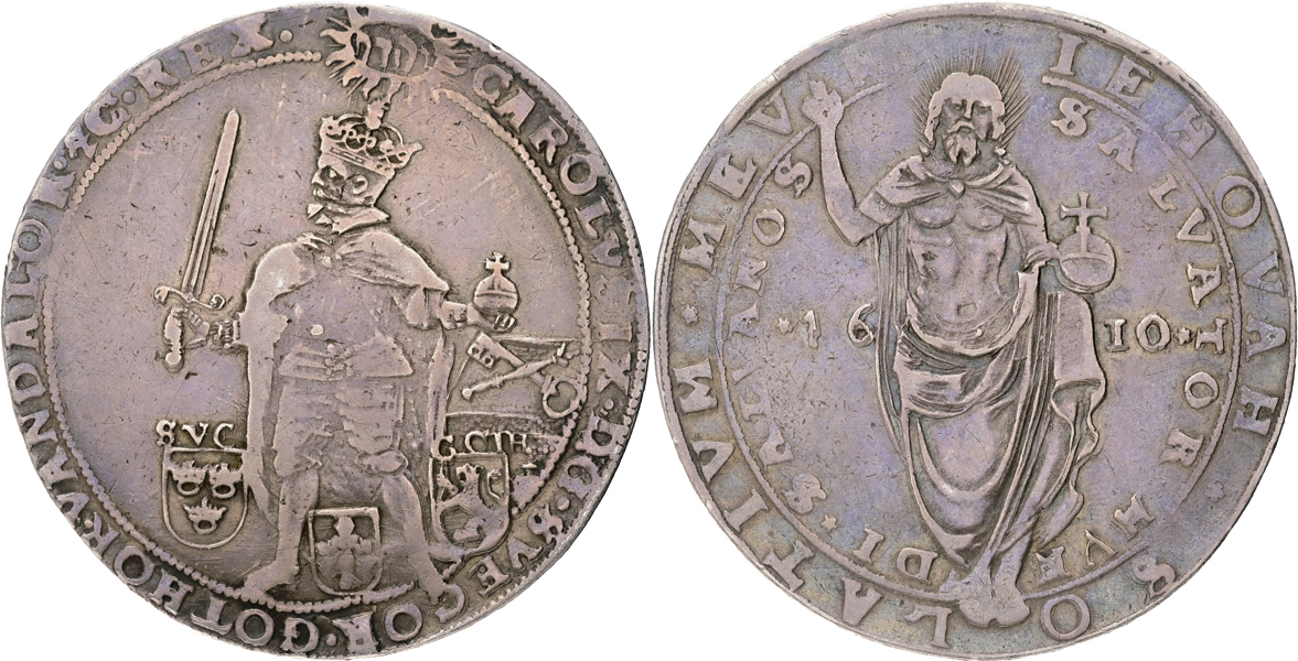 KARL IX (1604-1611). Riksdaler 1610