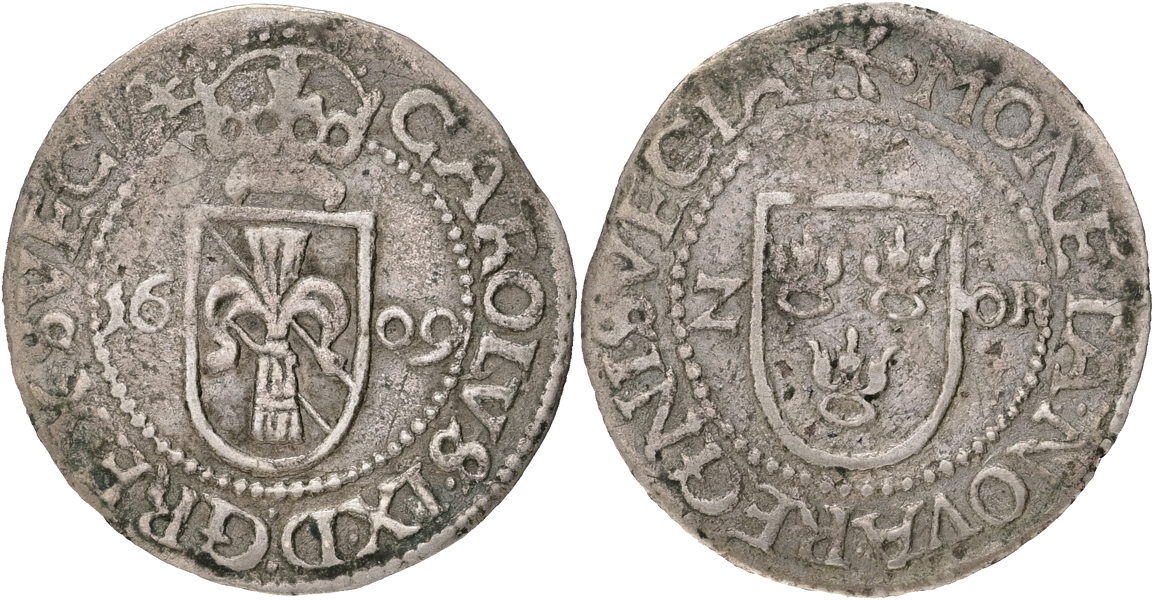 KARL IX (1604-1611). 2 öre 1609