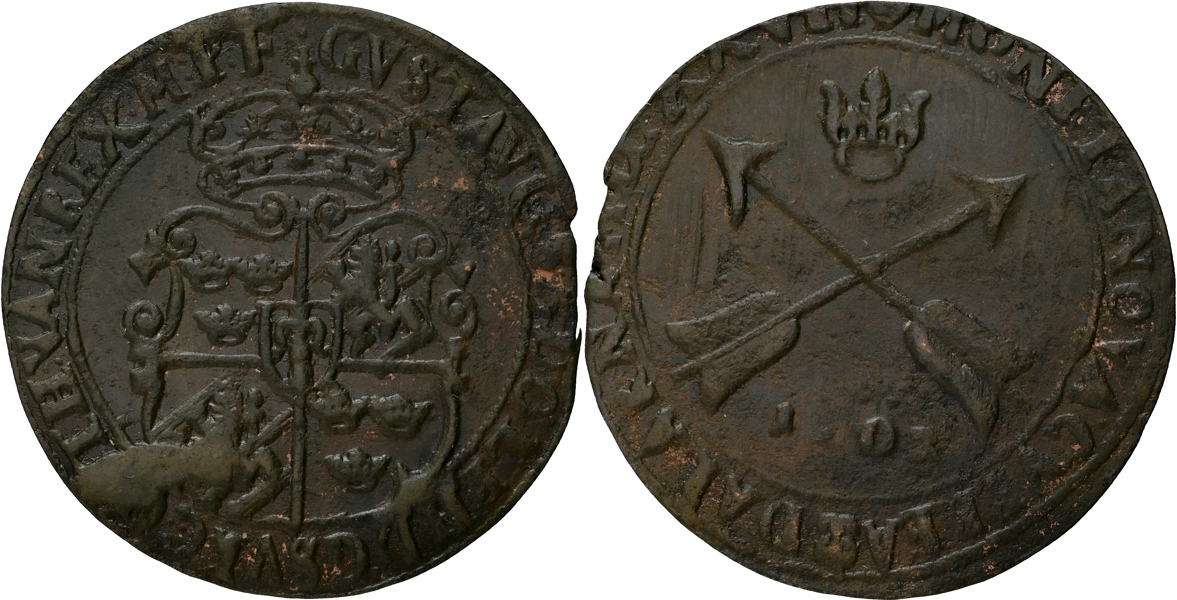 GUSTAV II ADOLF (1611-1632). Öre 1627