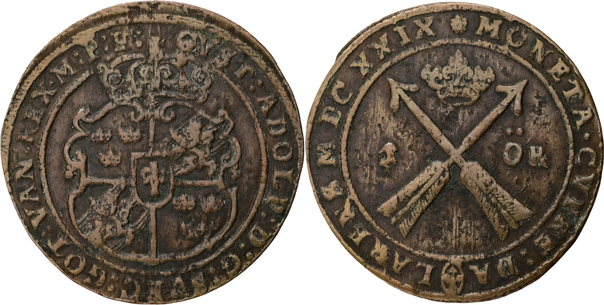 GUSTAV II ADOLF (1611-1632). Öre 1629