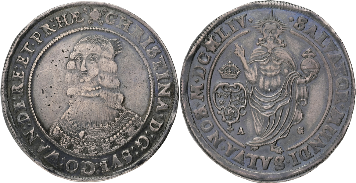 KRISTINA (1632-1654). Riksdaler 1644