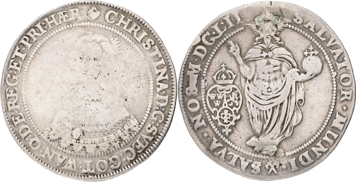 KRISTINA (1632-1654). Riksdaler 1652