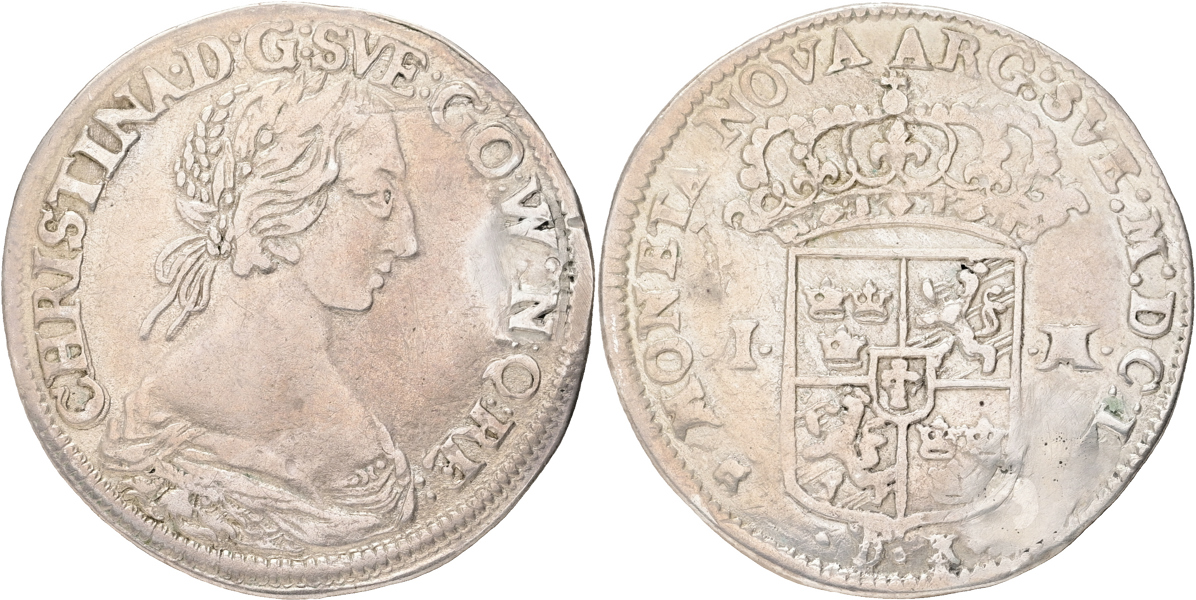 KRISTINA (1632-1654). Mark 1650