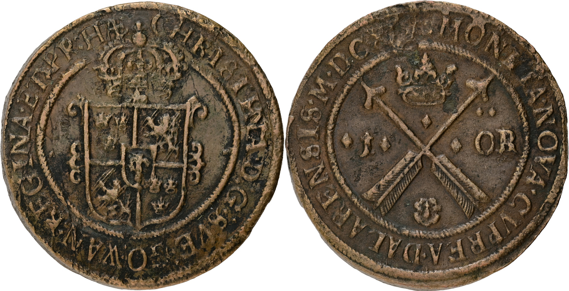 KRISTINA (1632-1654). Öre 1645