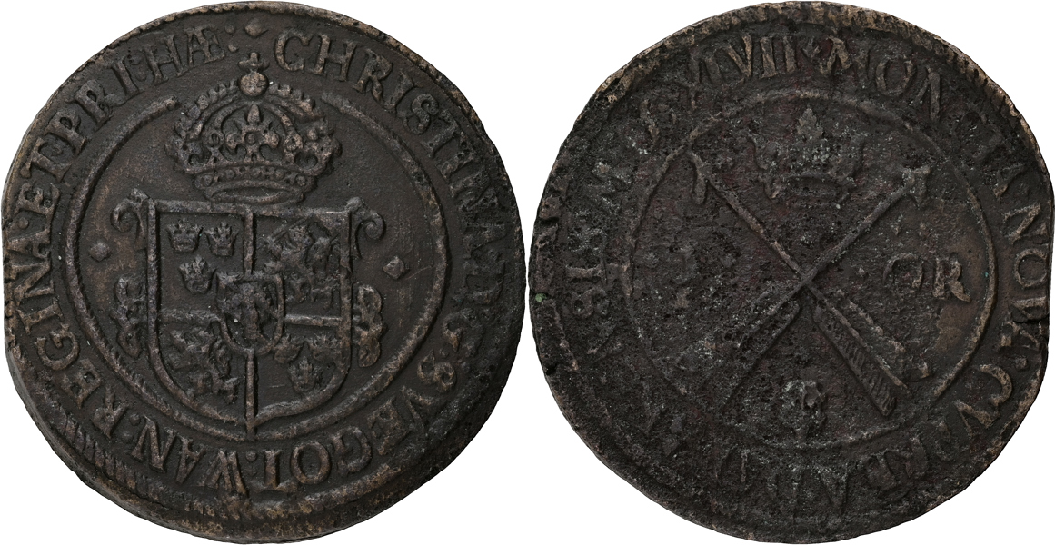 KRISTINA (1632-1654). Öre 1647