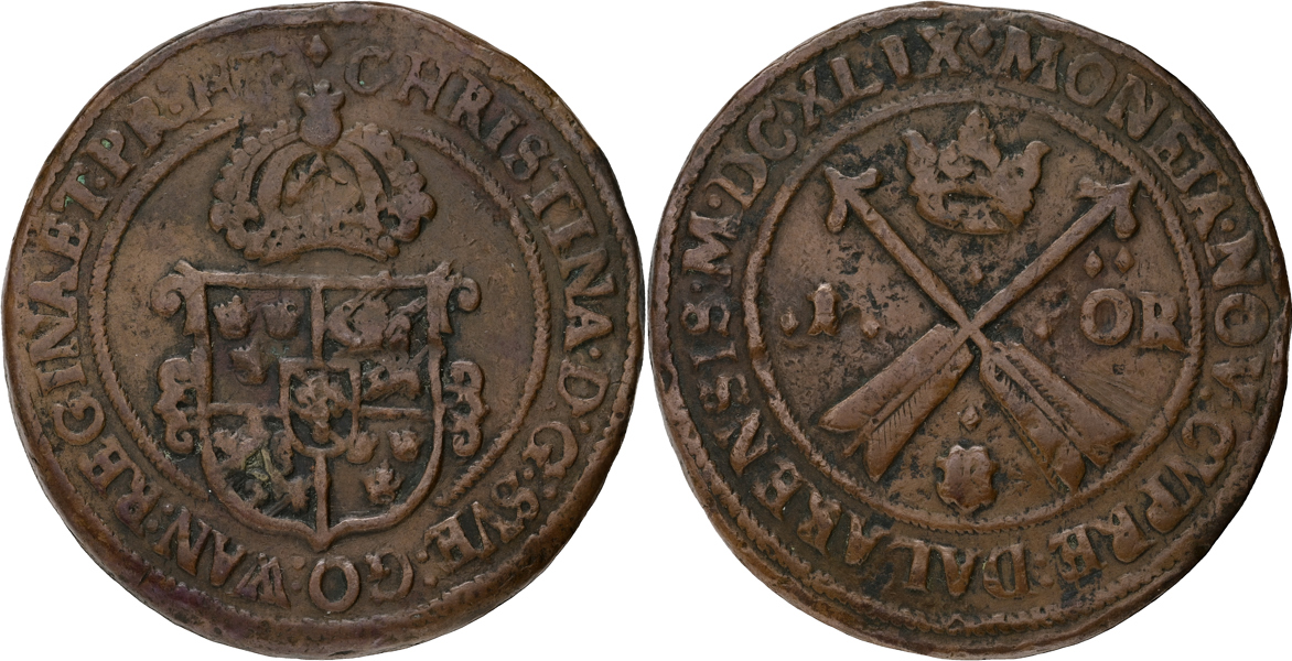 KRISTINA (1632-1654). Öre 1649