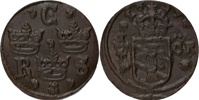 KRISTINA (1632-1654). 1/4 öre 1637