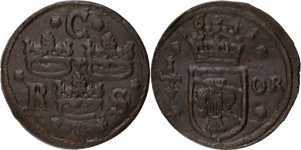 KRISTINA (1632-1654). 1/4 öre 1641