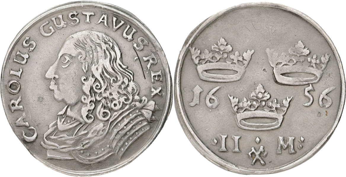 KARL X GUSTAV (1654-1660). 2 mark 1656