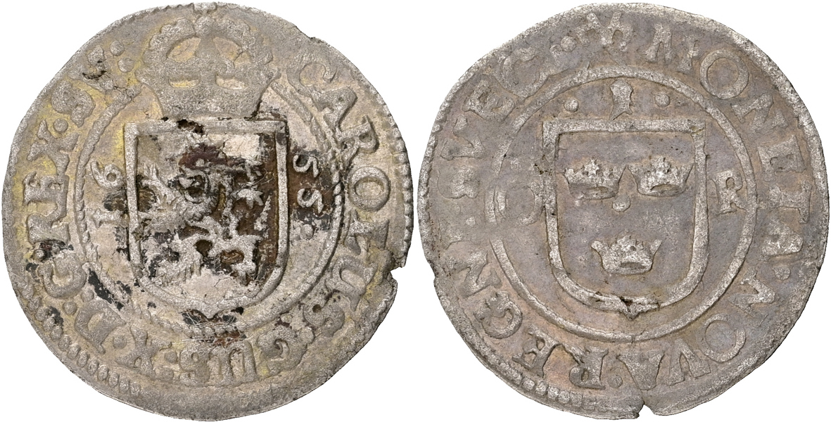 KARL X GUSTAV (1654-1660). Öre 1655