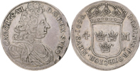 KARL XI (1660-1697). 4 mark 1696