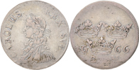 KARL XI (1660-1697). 2 mark 1666