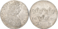 KARL XI (1660-1697). 2 mark 1689