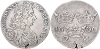 KARL XI (1660-1697). 2 mark 1690