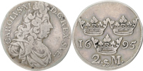 KARL XI (1660-1697). 2 mark 1695