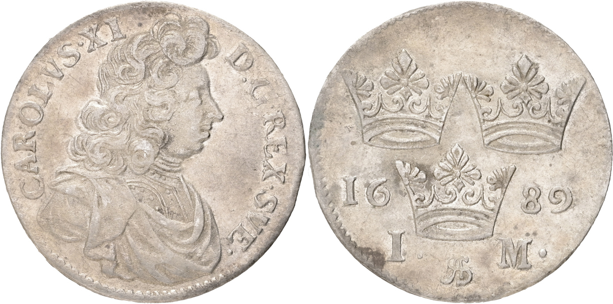 KARL XI (1660-1697). Mark 1689