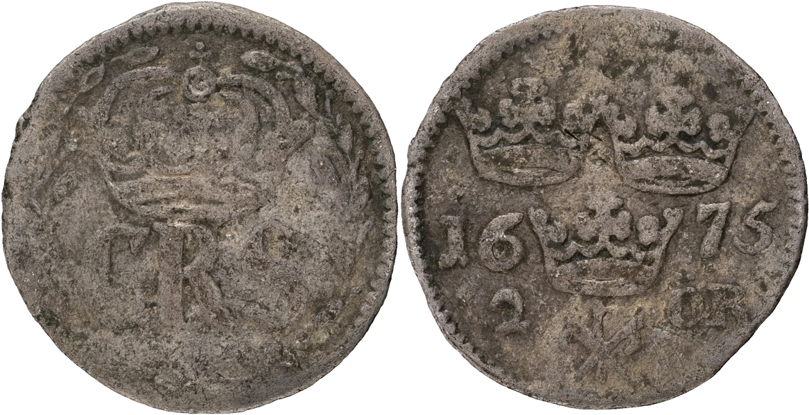KARL XI (1660-1697). 2 Öre 1675