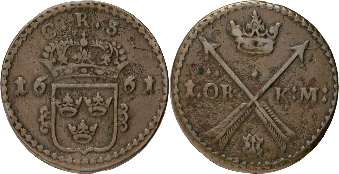 KARL XI (1660-1697). Öre KM 1661