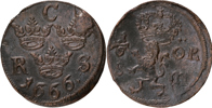 KARL XI (1660-1697). 1/6 öre SM 1666