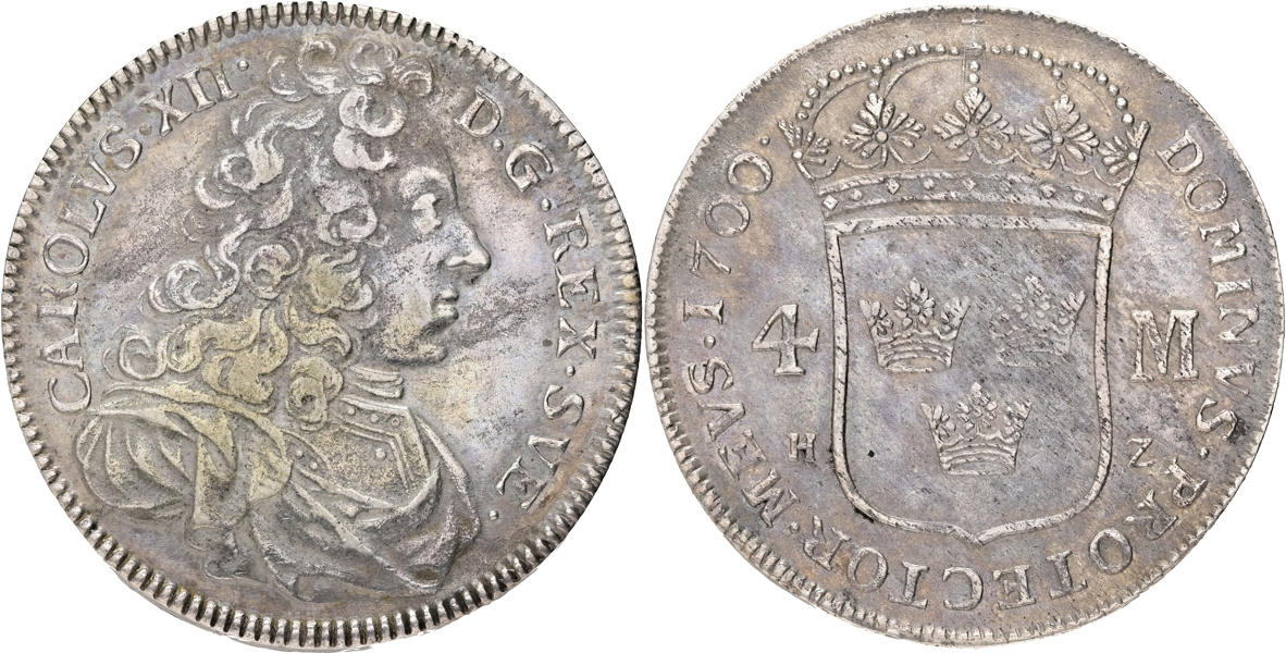 KARL XII (1697-1718). 4 mark 1700