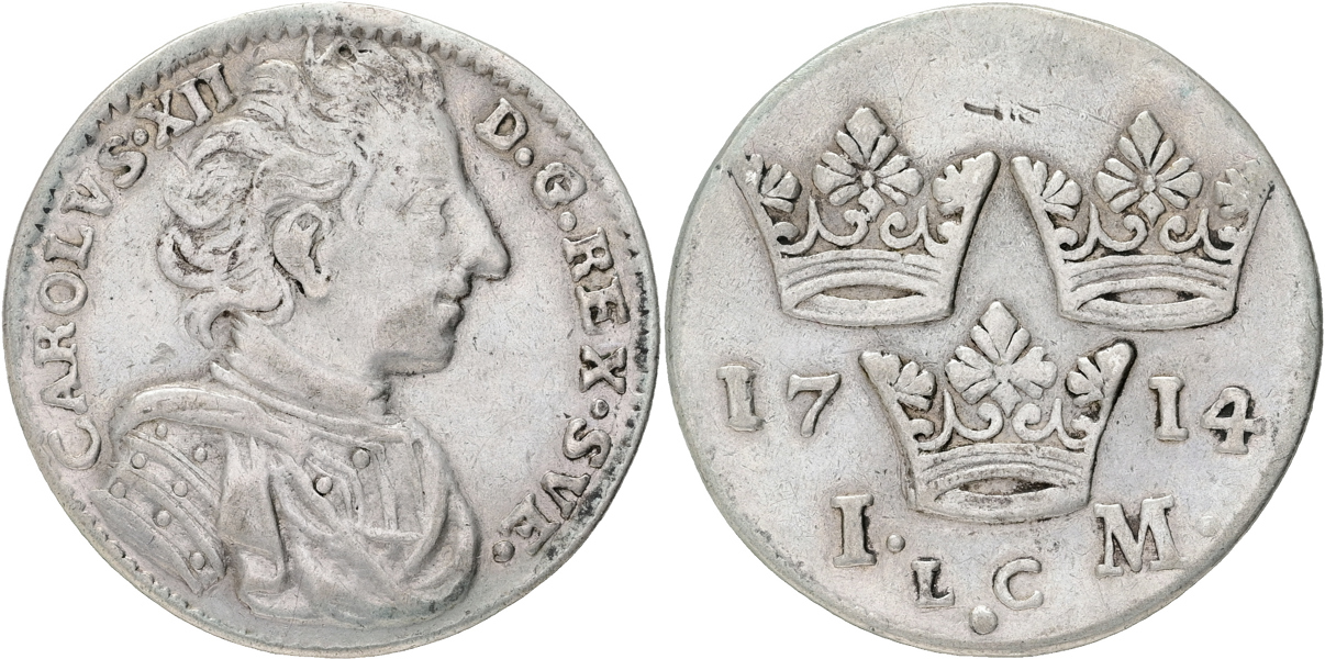 KARL XII (1697-1718). Mark 1714