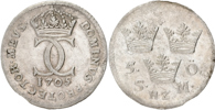 KARL XII (1697-1718). 5 öre 1705