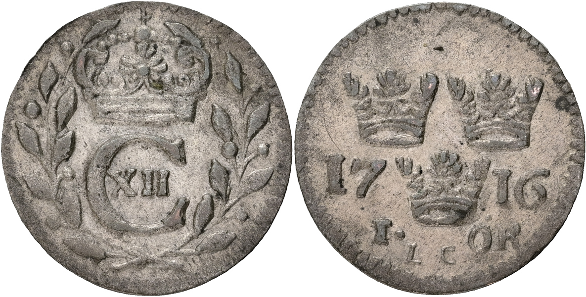 KARL XII (1697-1718). Öre 1716