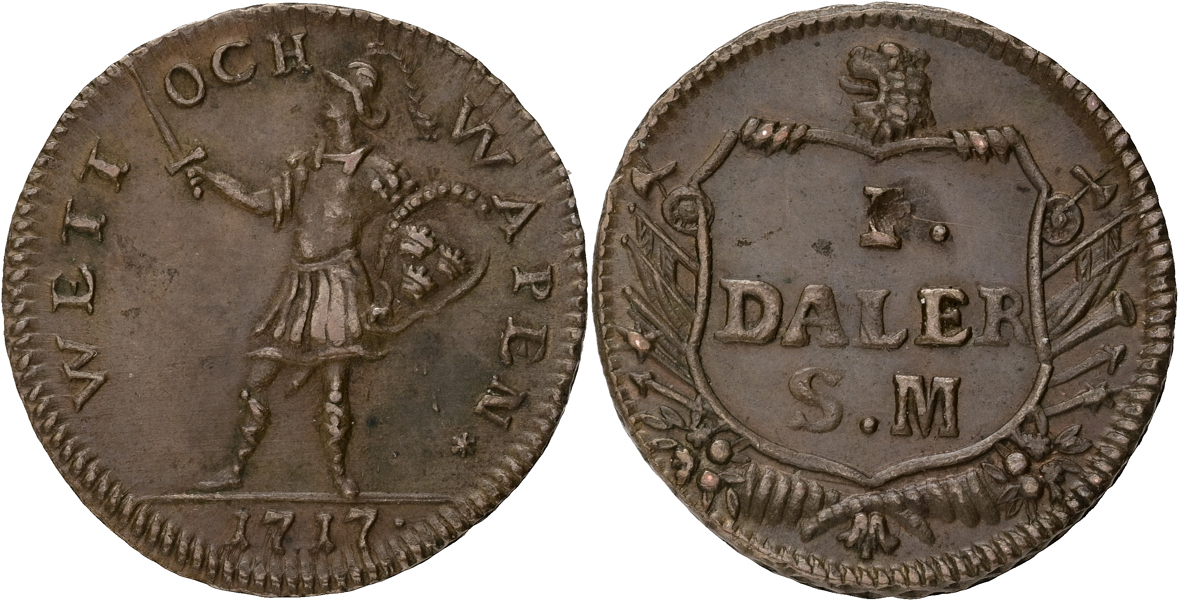 KARL XII (1697-1718). Daler SM 1717