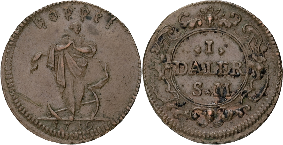 KARL XII (1697-1718). Daler SM 1719