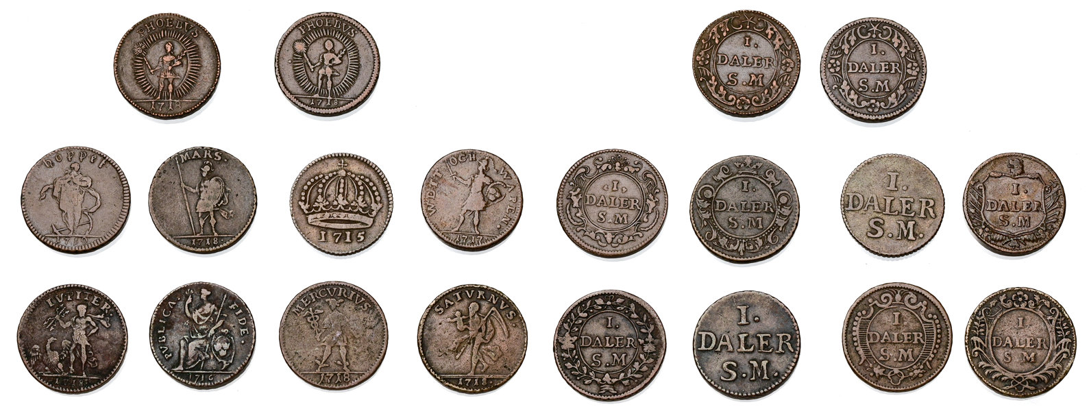 KARL XII (1697-1718). Lot of 10