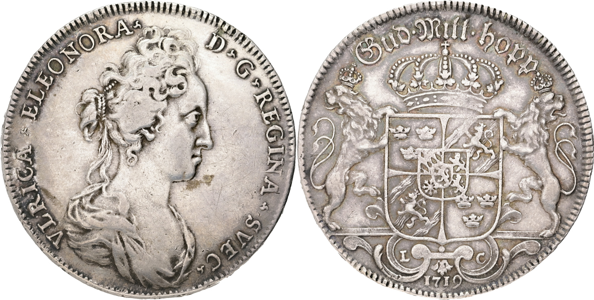 ULRIKA ELEONORA (1718-1720). Riksdaler 1719