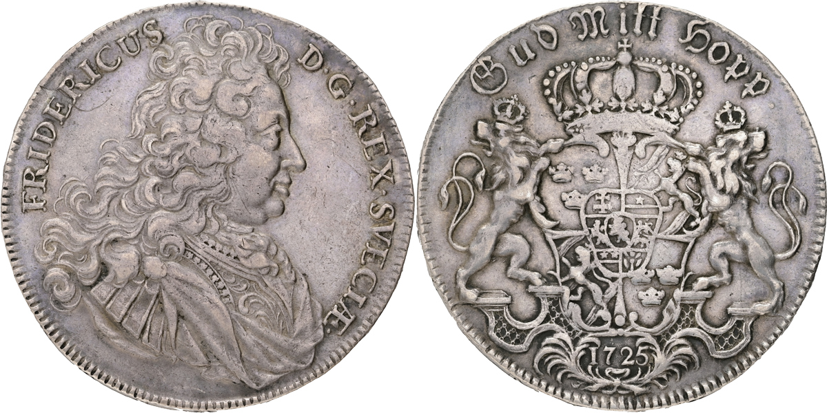 FREDRIK (1720-1751). Riksdaler 1725