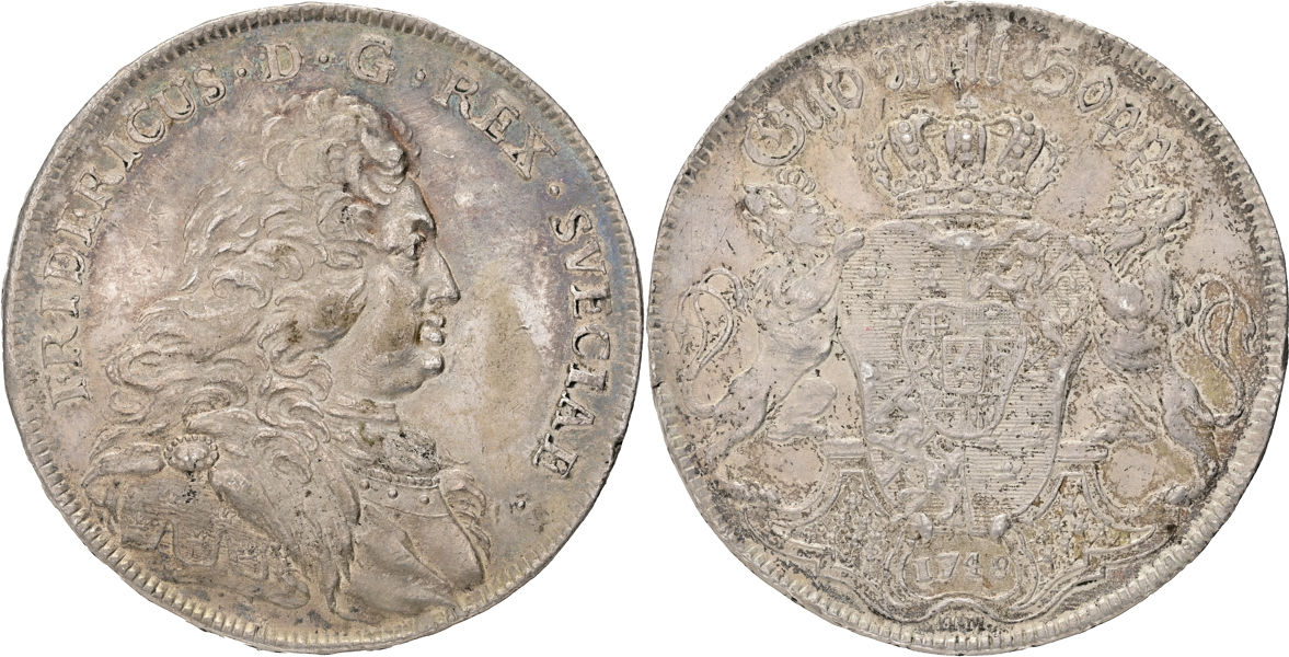 FREDRIK (1720-1751). Riksdaler 1748