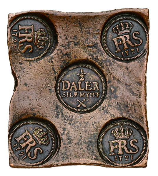 FREDRIK (1720-1751). 1/2 daler SM 1721