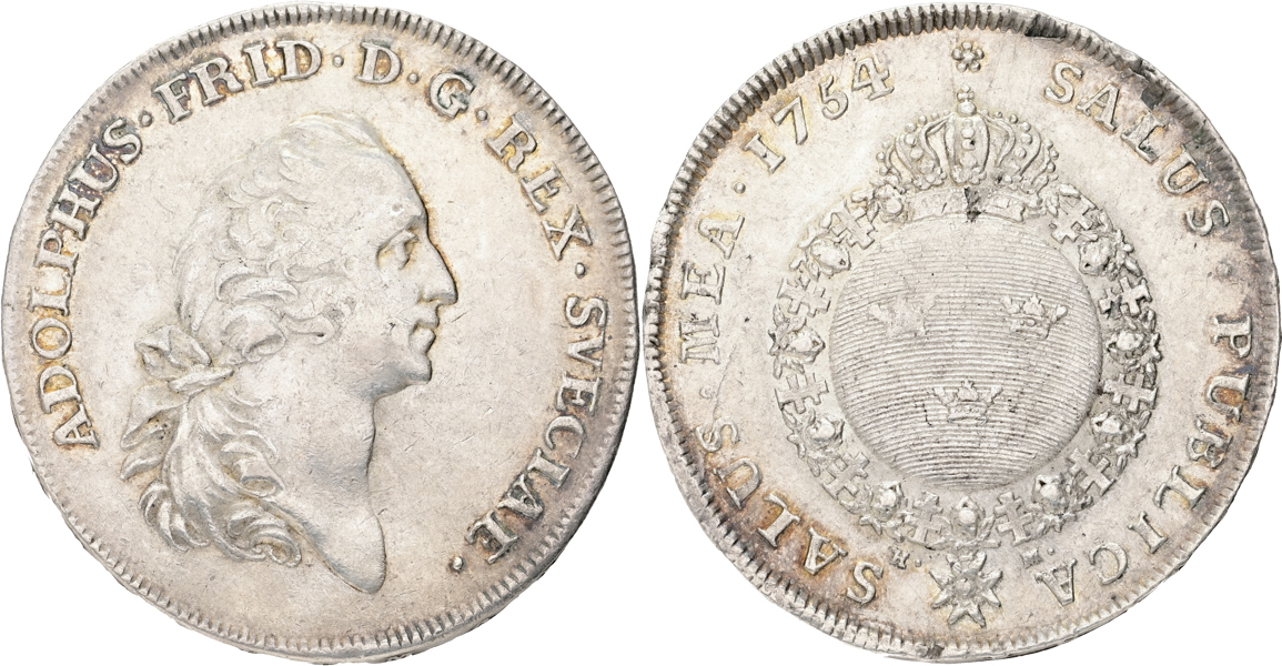 ADOLF FREDRIK (1751-1771). Riksdaler 1754
