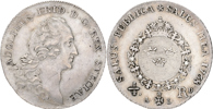 ADOLF FREDRIK (1751-1771). 1/4 riksdaler 1768