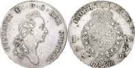 GUSTAV III (1771-1792). Riksdaler 1776