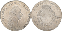 GUSTAV III (1771-1792). Riksdaler 1776