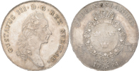 GUSTAV III (1771-1792). Riksdaler 1781