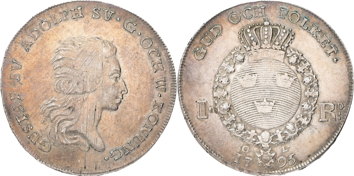 GUSTAV IV ADOLF (1792-1809). Riksdaler 1795