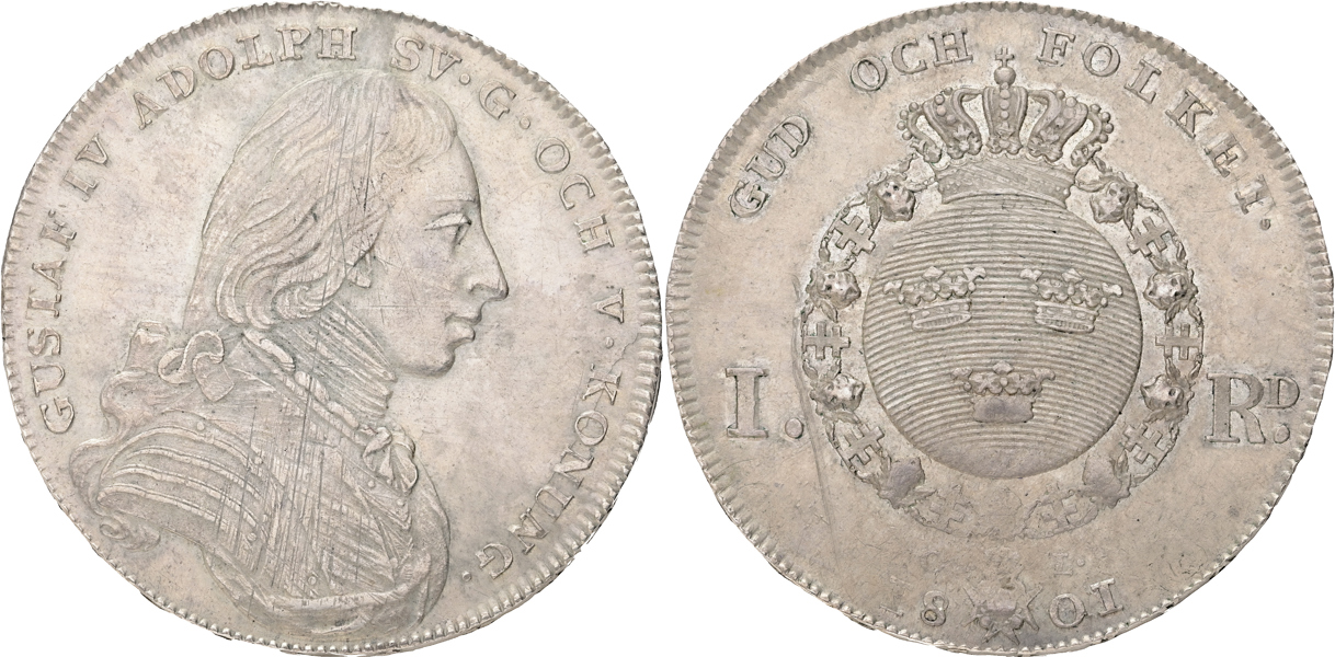 GUSTAV IV ADOLF (1792-1809). Riksdaler 1801