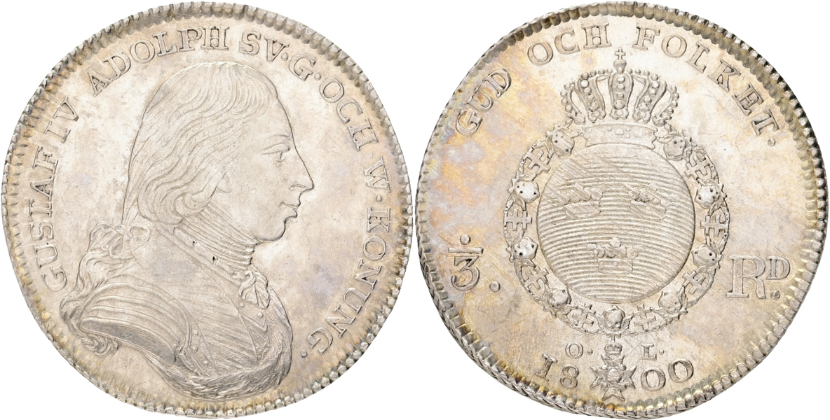 GUSTAV IV ADOLF (1792-1809). 1/3 riksdaler 1800