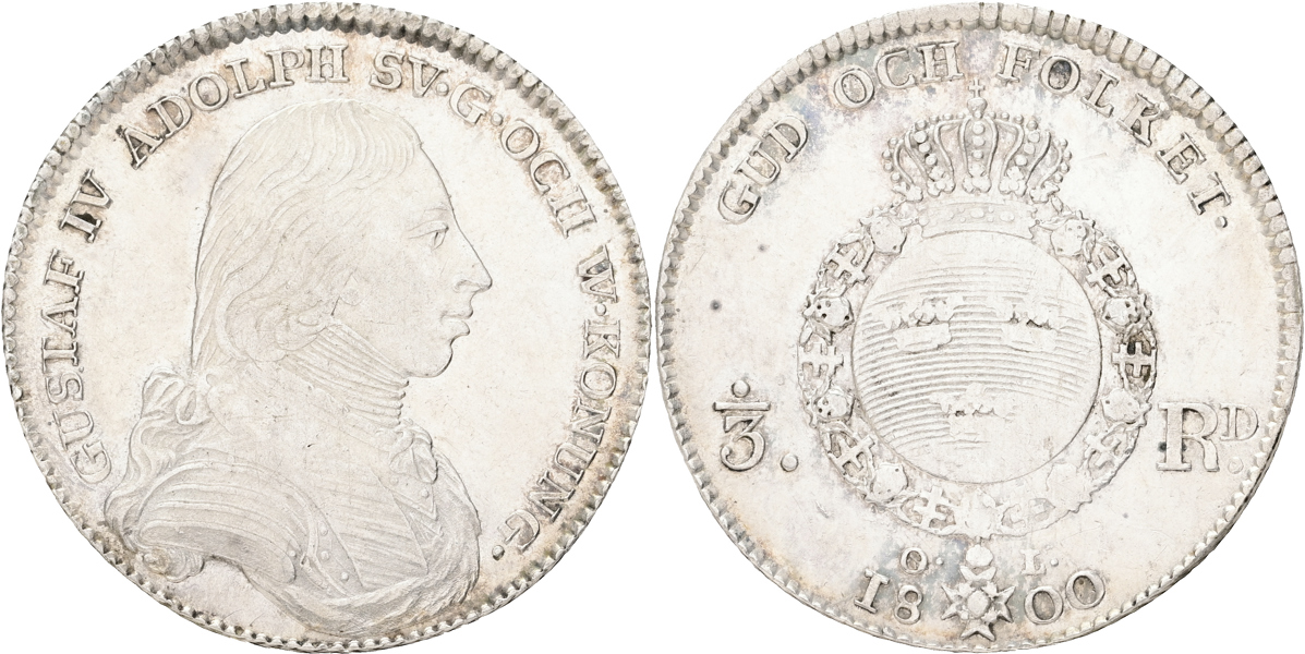 GUSTAV IV ADOLF (1792-1809). 1/3 riksdaler 1800