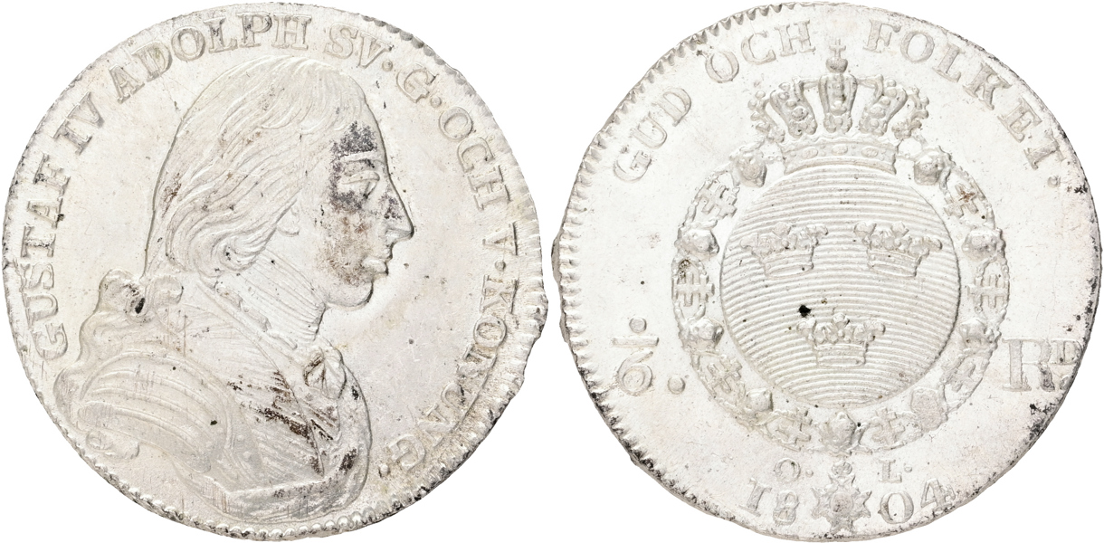 GUSTAV IV ADOLF (1792-1809). 1/6 riksdaler 1804